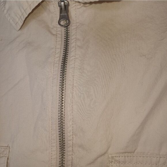 H & M Relaxed Fit Long Sleeve Pockets Lightweight Cotton Shirt/Jacket Ivory SZ L - Picture 3 of 7